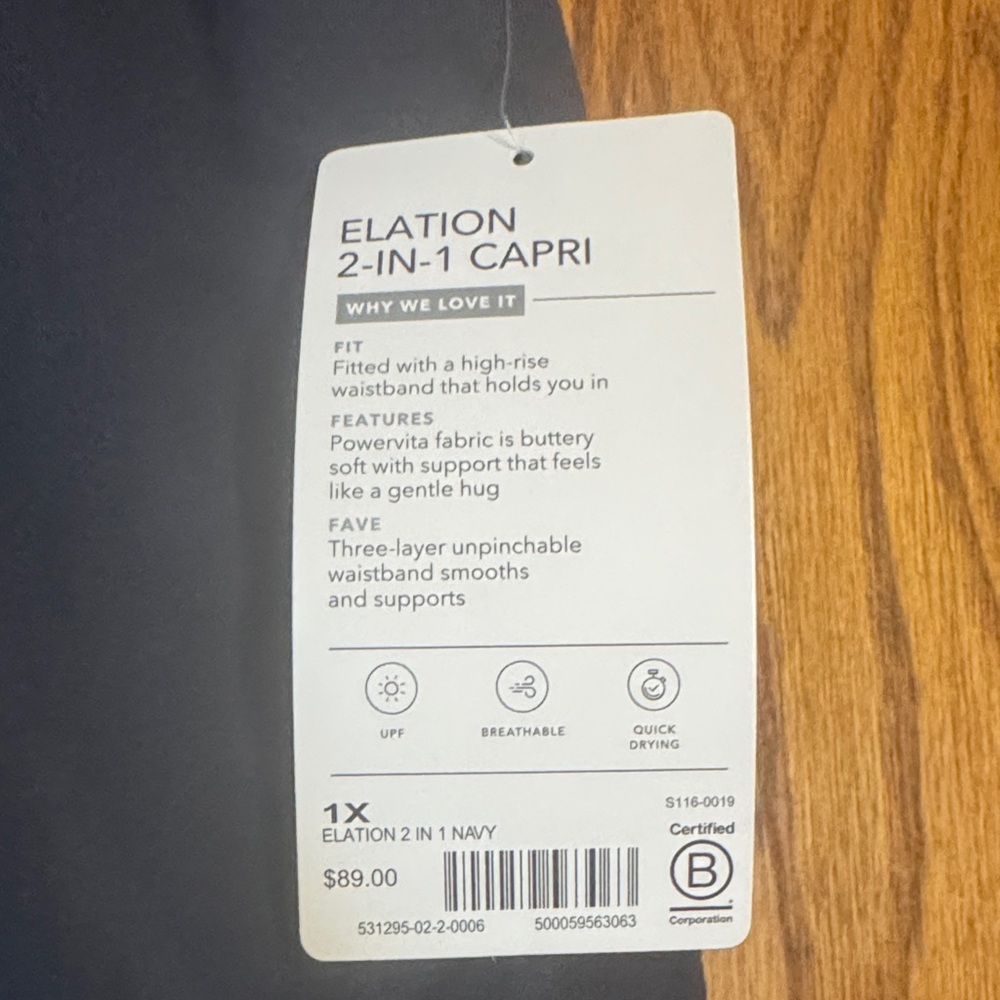 Athleta Elation 2-in-1 Capri in Black - Picture 4 of 4